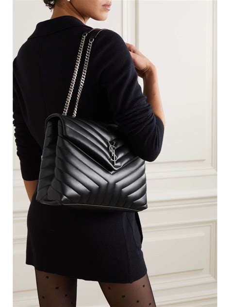 ysl schultrtasche medium grau|LOULOU MEDIUM IN QUILTED LEATHER .